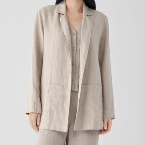 Eileen Fisher Organic Linen Long Blazer